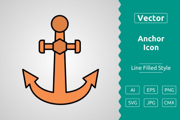 Vector Anchor Filled Outline Icon: Graphics & Icons for Sellers