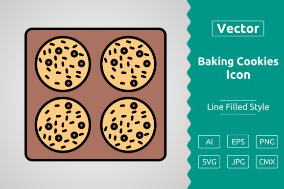 Vector Baking Cookies Filled Outline: Graphics & Icons for Warm, Handmade Branding