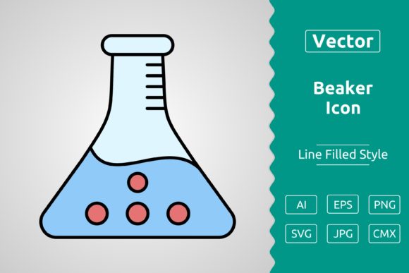 Vector Beakers Filled Outline Icon