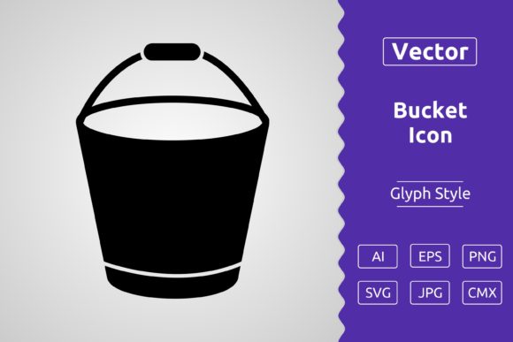 Vector Bucket Glyph Icon