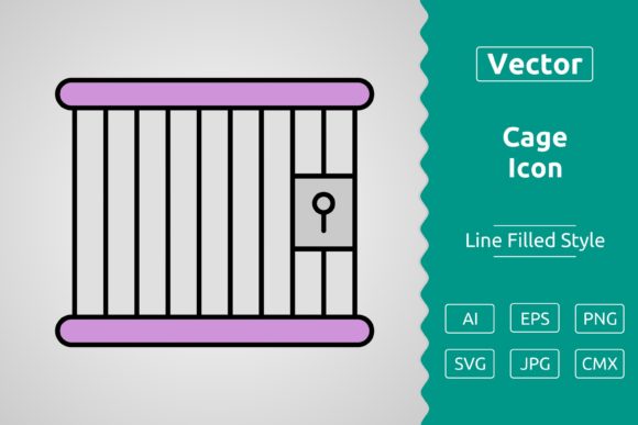Vector Cage Filled Outline Icon: Clean Graphics & Versatile Icons