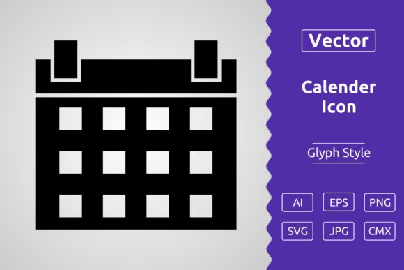 Vector Calender Glyph Icon: Graphics & Icons for Digital Sellers