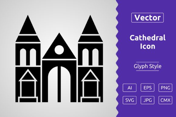 Vector Cathedral Glyph Icon: Graphics & Icons for Creative Sellers