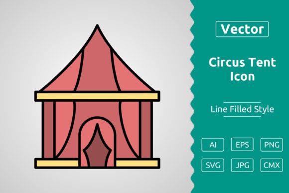 Vector Circus Tent Filled Outline Icon: Graphics & Icons for Real Crafting