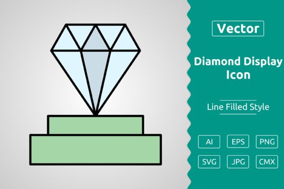 Vector Diamond Display Filled Outline: Premium Graphics & Icons