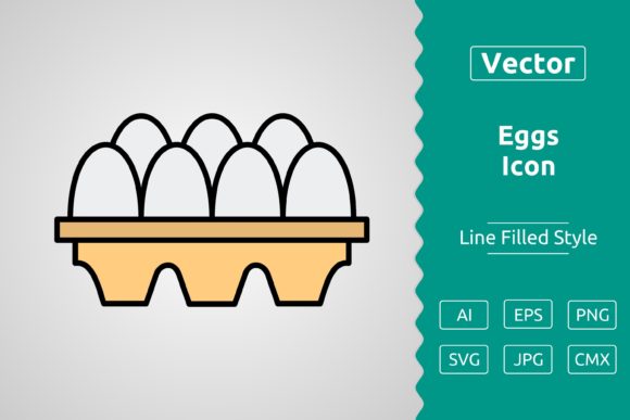 Vector Egg Filled Outline Icon: Clean Graphics & Versatile Icons