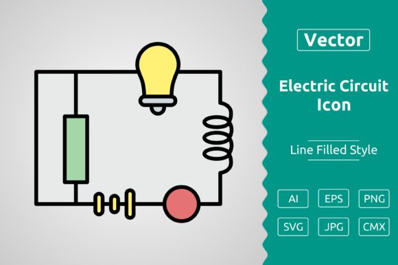 Vector Electric Circuit Filled Outline I Graphics & Icons