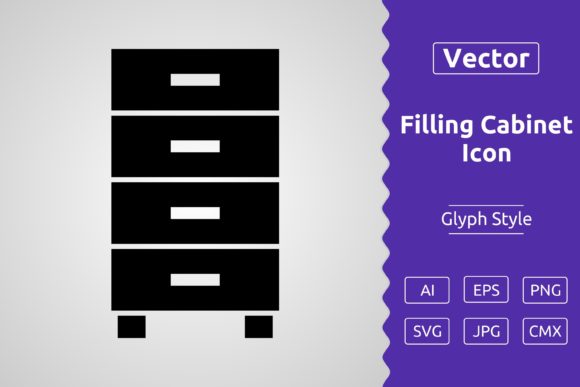 Vector Filling Cabinet Glyph Icon