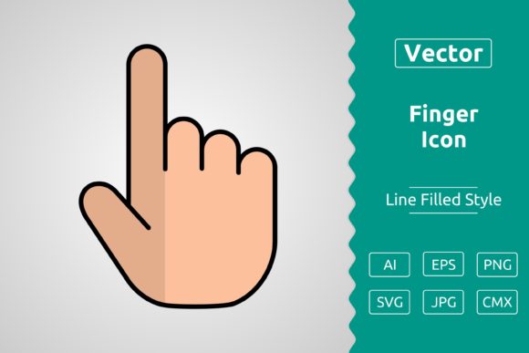Vector Finger Filled Outline Icon: Clean Graphics & Versatile Icons