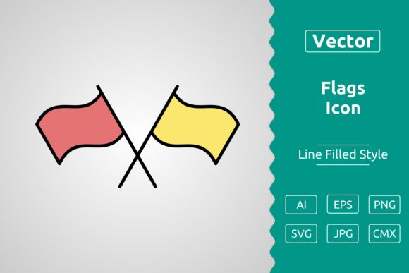 Vector Flags Filled Outline Icon