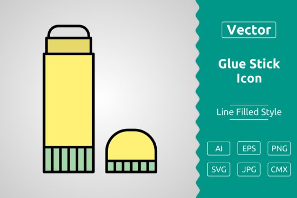 Vector Glue Stick Filled Outline Icon for Graphics & Icons