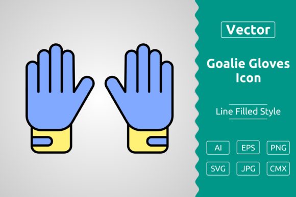 Vector Goalie Gloves Filled Outline Icon: Graphics & Icons for Sports Content