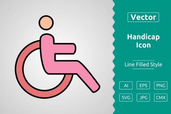 Vector Handicap Filled Outline Icon: Graphics & Icons for Inclusive Branding