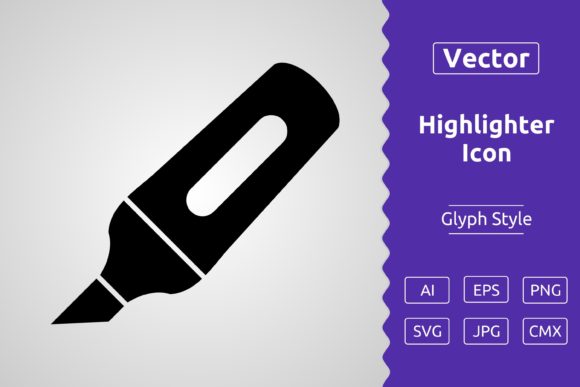 Vector Highlighter Glyph Icon: Graphics & Icons for Impact