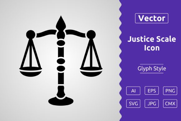 Vector Justice Scale Glyph Icon: Graphics & Icons for Sellers