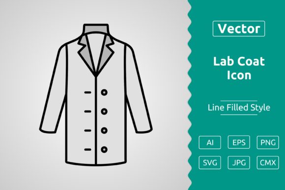 Vector Lab Coat Filled Outline Icon