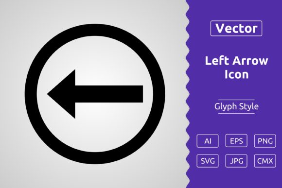 Vector Left Arrow Glyph Icon