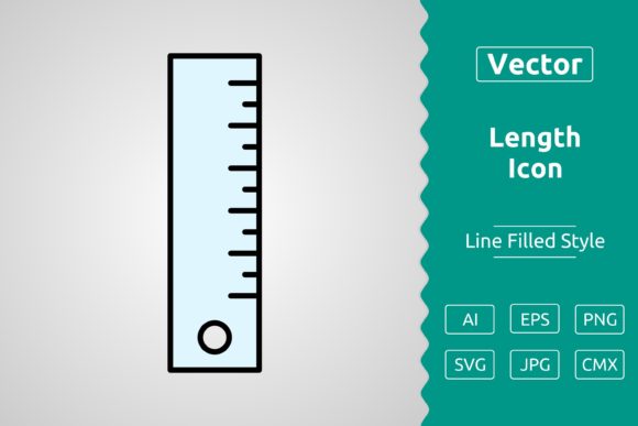 Vector Length Filled Outline Icon: Graphics & Icons for Sellers