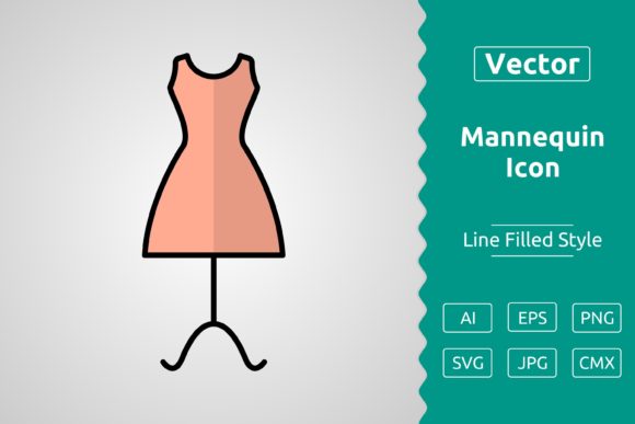 Vector Mannequin Filled Outline Icon for Graphics & Icons