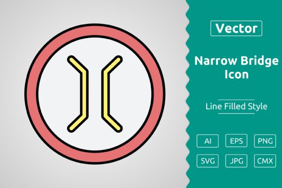 Vector Narrow Bridge Sign Filled: Icons & Graphics for Story-Driven Brands
