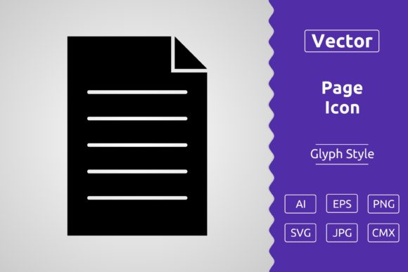 Vector Page Glyph Icon: Premium Graphics & Icons