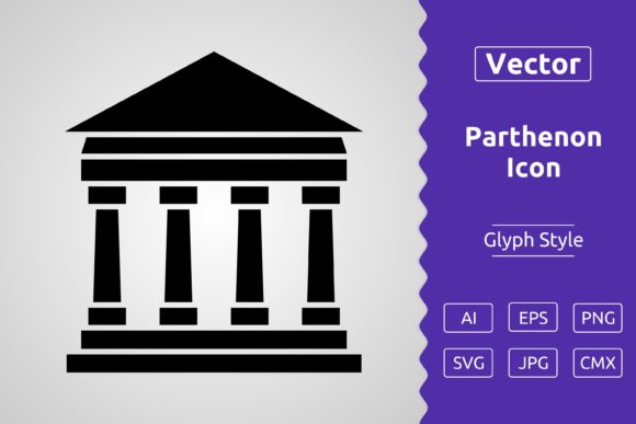 Vector Parthenon Glyph Icon: Premium Graphics & Icons for Brand Clarity