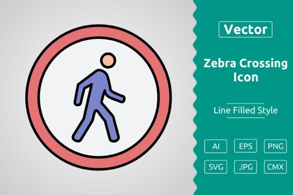 Vector Pedestrian Crossing Filled: Icons & Graphics for Purpose-Driven Design