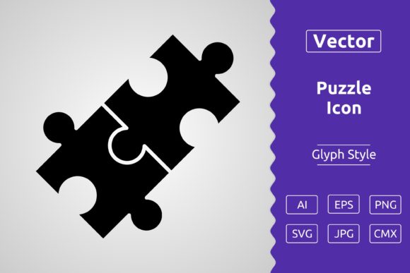 Vector Puzzle Glyph Icon: Modern Graphics & Icons for Brand Builders