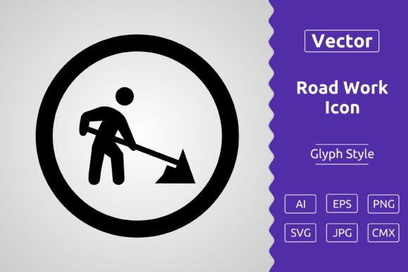 Vector Road Work Glyph Icon