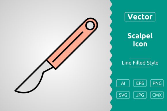 Vector Scalpel Filled Outline Icon: Clean Graphics & Icons for Creative Brands