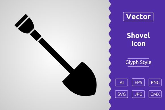 Vector Shovel Glyph Icon: Graphics & Icons for Purpose-Driven Brands