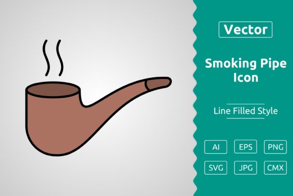 Vector Smoking Pipe Filled Outline Icon: Graphics & Icons for Local Branding