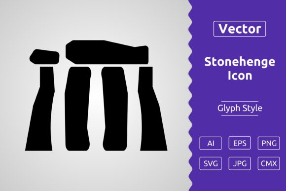 Vector Stonehenge Glyph Icon: Premium Graphics & Icons