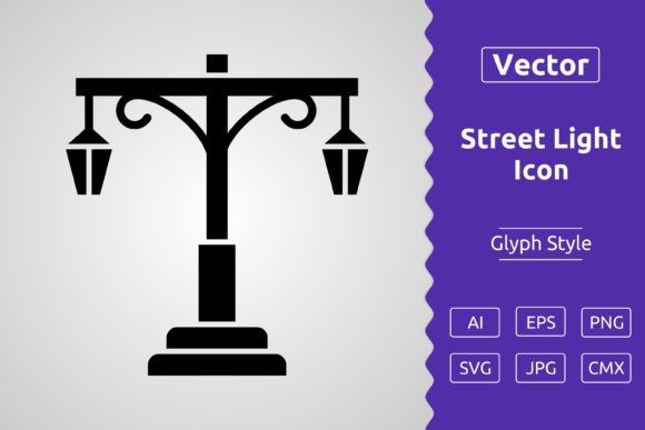 Vector Street Light Glyph Icon