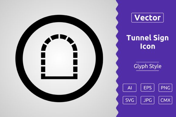 Vector Tunnel Sign Glyph Icon: Graphics & Icons Review