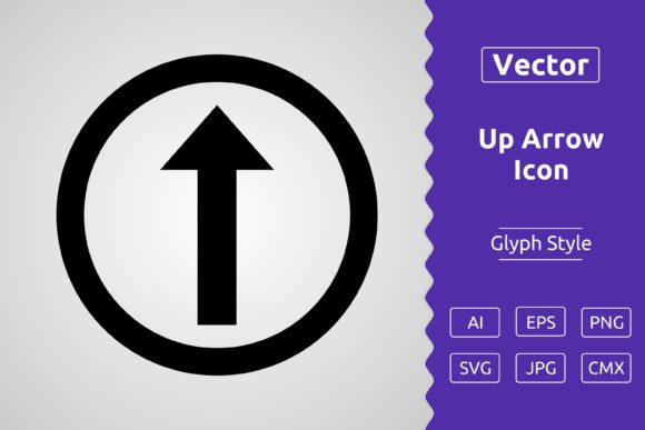 Vector Up Arrow Glyph Icon: Modern Graphics & Icons for Real Projects