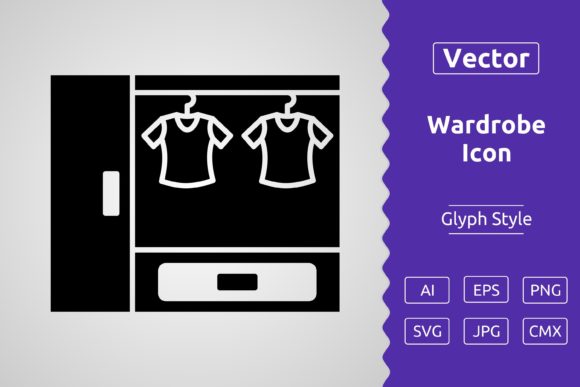 Vector Wardrobe Glyph Icon