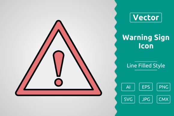 Vector Warning Sign Filled Outline Icon for Graphics & Icons